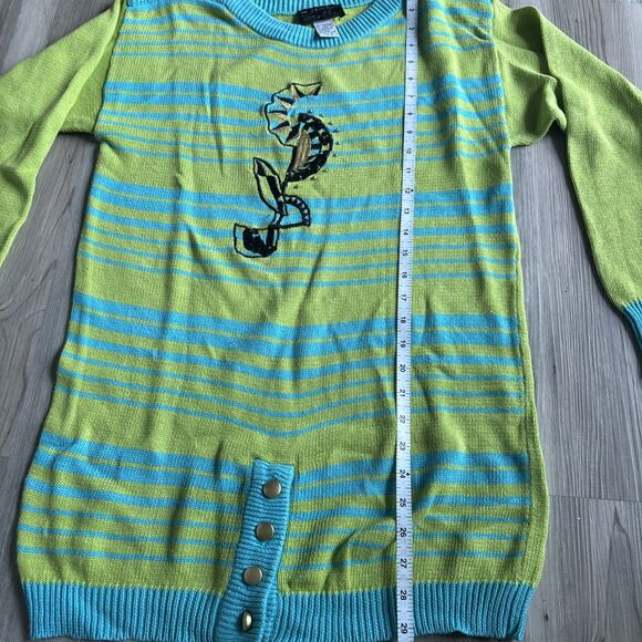 Vintage Suzelle Ramie Cotton Novelty Designer Embellished Sweater Size Small - Picture 7 of 10